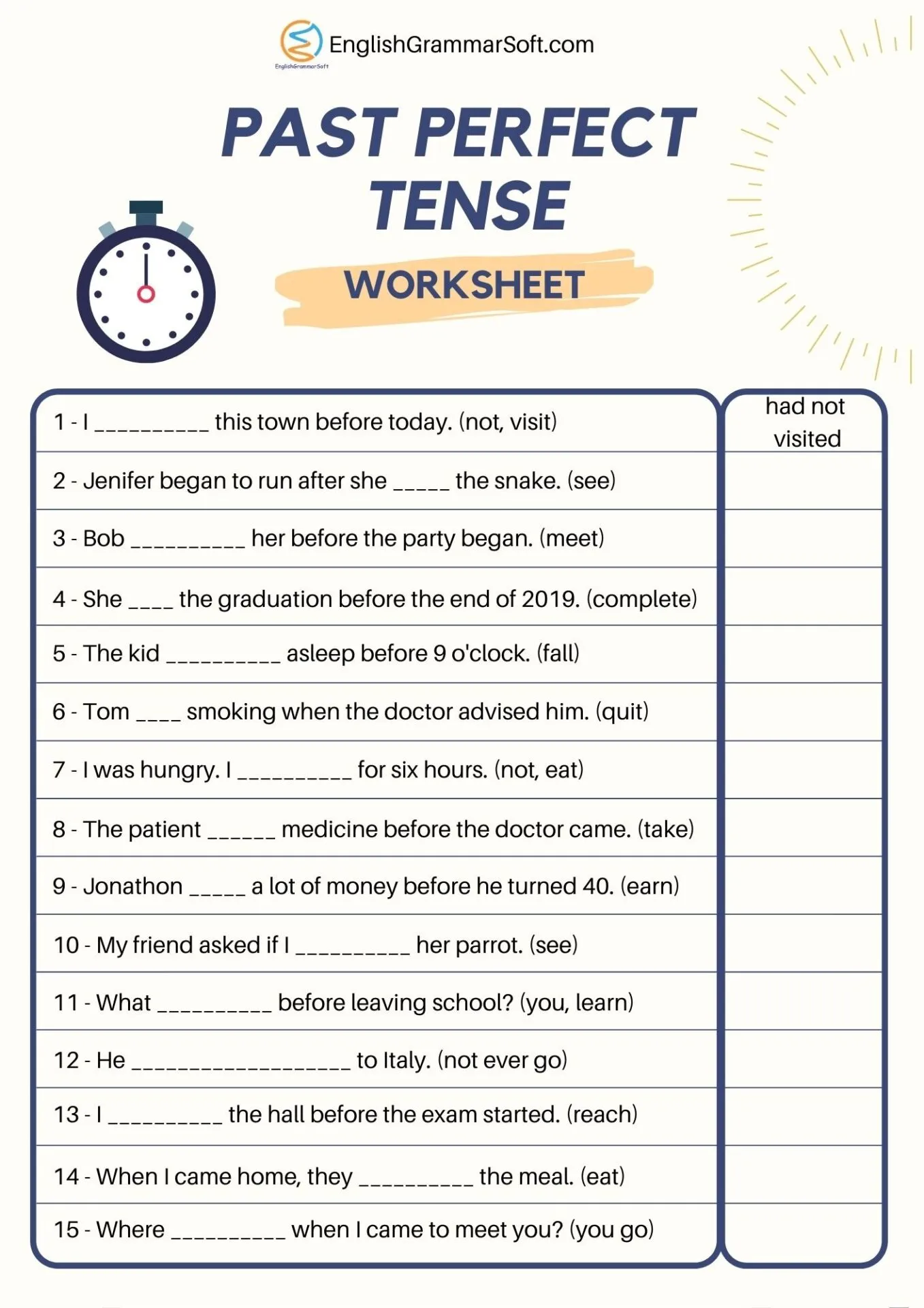 Engaging image illustrating perfect verb tenses in a fun learning environment Perfect Verb Tense worksheet for fifth graders exploring grammar concepts