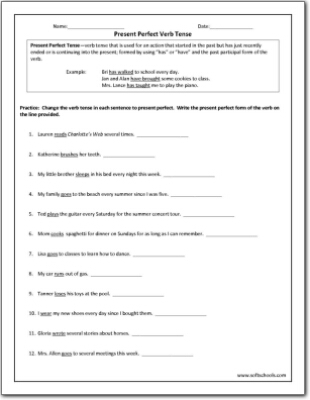 Form Perfect Verb Tenses Worksheet for Grade 5 Students Fifth-grade worksheet for practicing perfect verb tenses in grammar