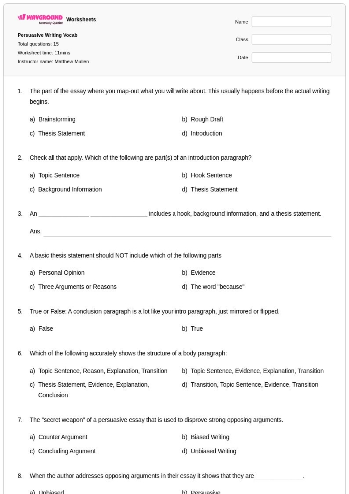 Persuasive Writing Planning Worksheet for Fifth Grade Students Young students engaging with a persuasive writing worksheet designed for fifth graders