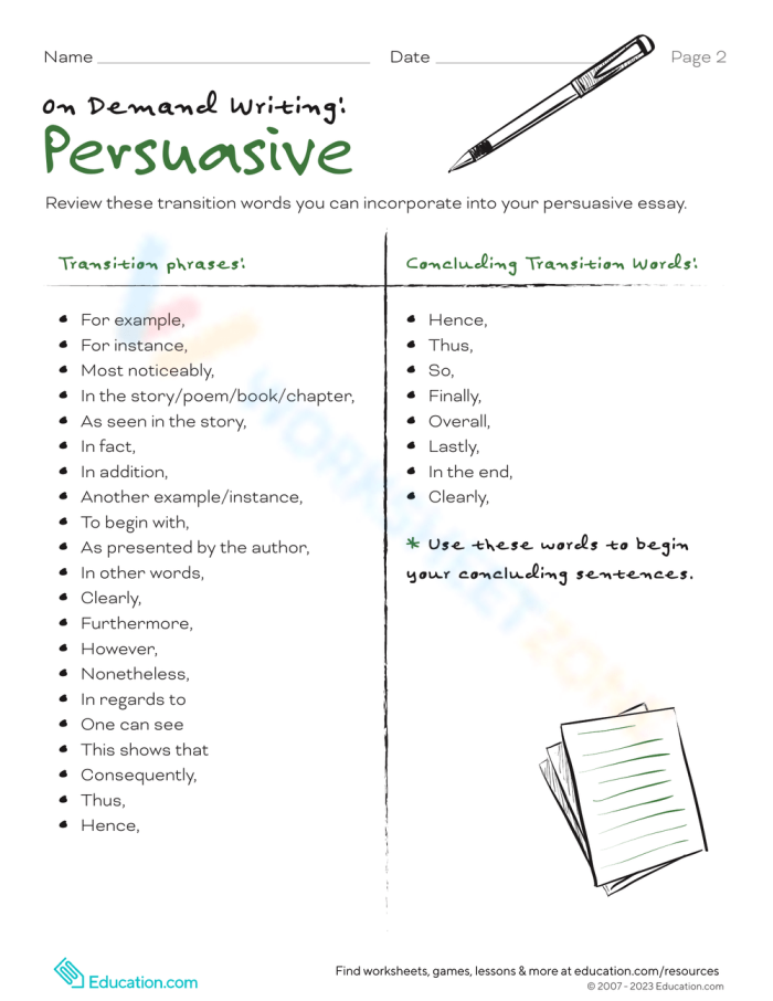 Grammar and Mechanics worksheet for Fifth Grade A fifth-grade student working on a persuasive writing worksheet designed for on-demand writing skills. Comprehensive three-page guide for young writers to plan and create persuasive essays.