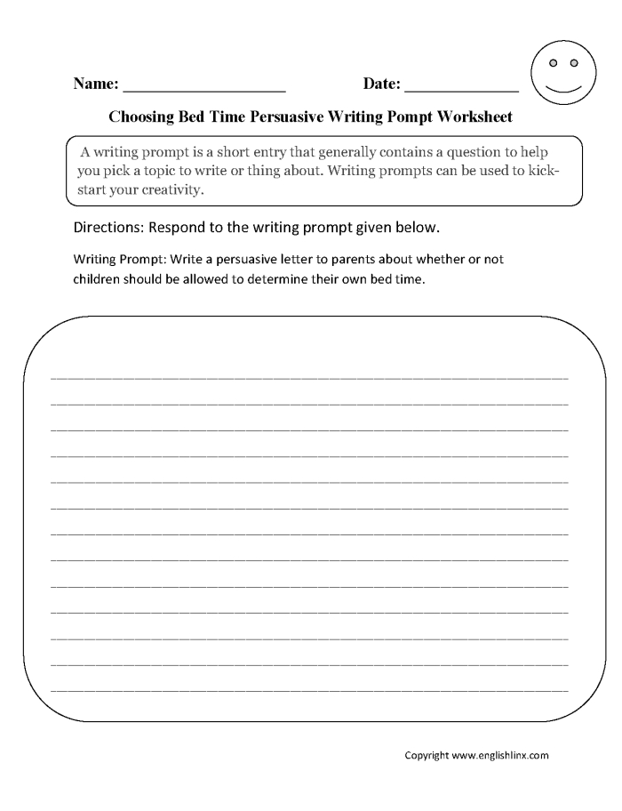 Grammar and Mechanics worksheet for Fifth Grade Young students engage with a detailed worksheet on persuasive essay writing skills. Worksheet image for On Demand Writing: Persuasive for fifth graders.