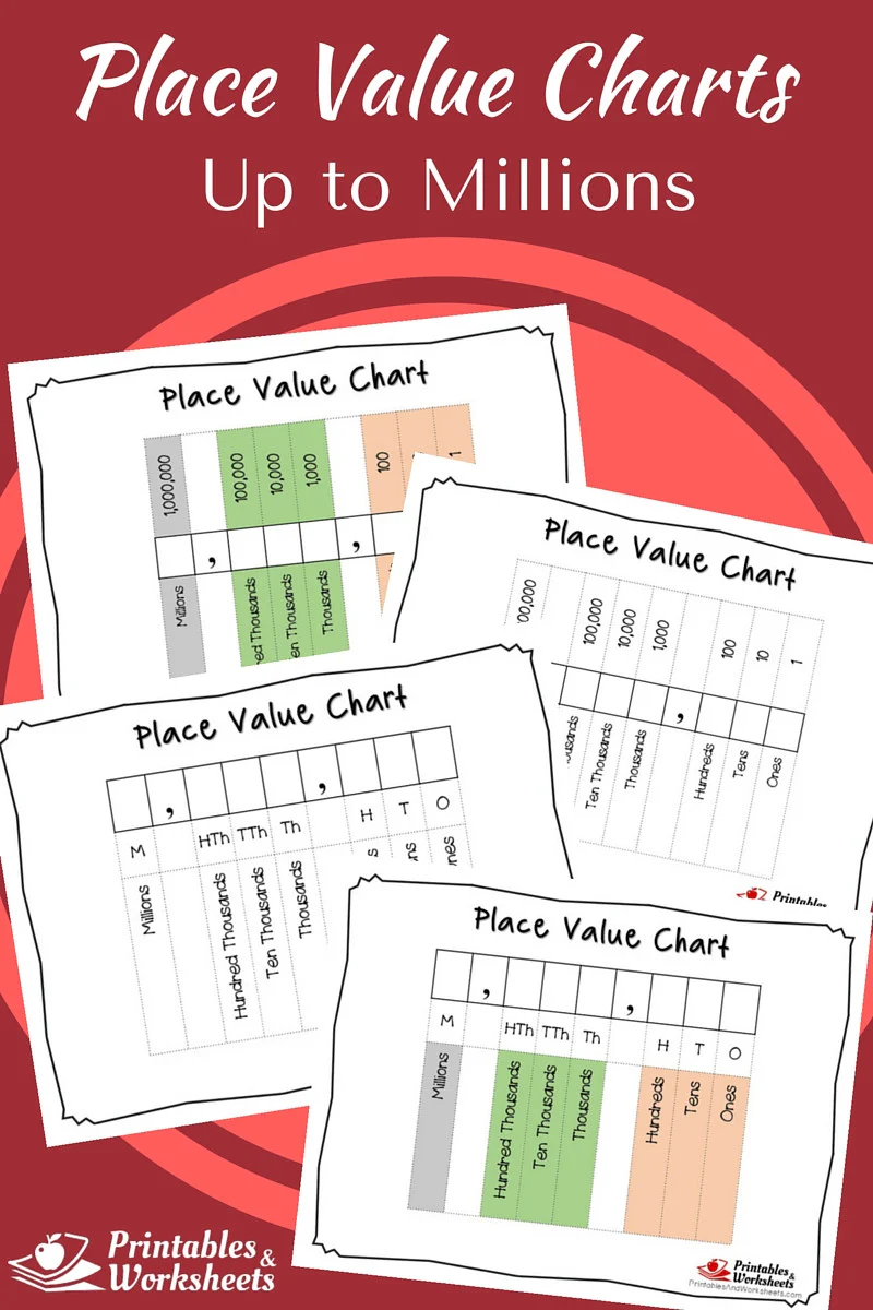 Fifth grade student using a place value chart worksheet to decompose numbers up to the millions