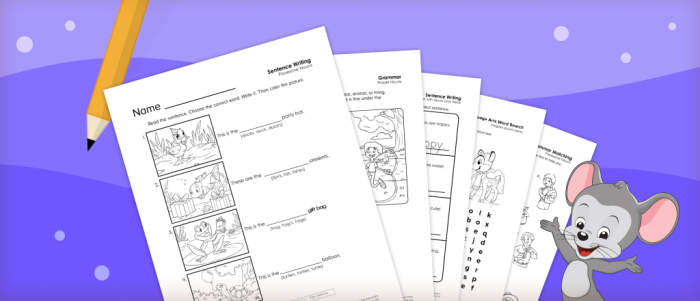 Worksheet featuring a review of plural nouns for fifth graders