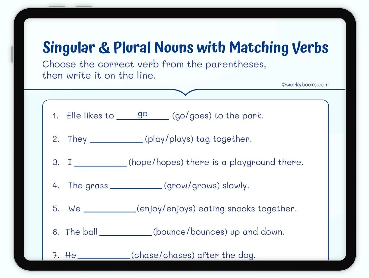 Worksheet featuring a review of plural nouns for fifth and sixth graders