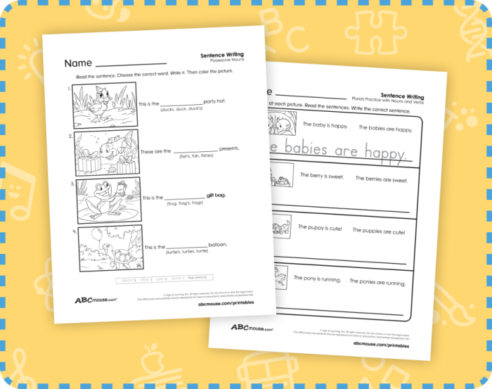 Worksheet showcasing plural nouns for fifth-grade grammar review
