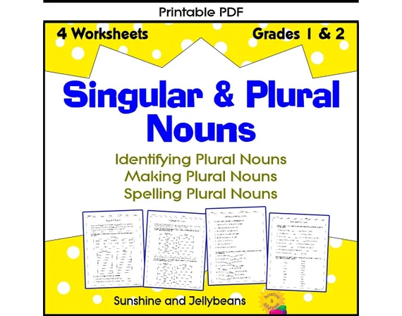Worksheet featuring a review of plural nouns for fifth and sixth graders