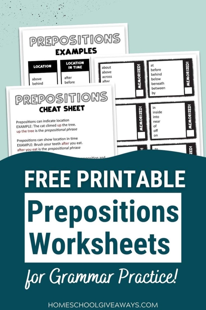 Worksheet for fifth graders focusing on prepositions in sentences