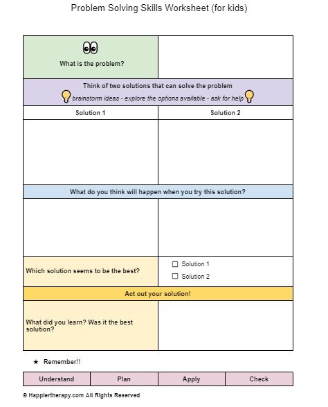 Practice with Problem & Solution worksheet for fiction comprehension in grade five Fifth grade students working on a Problem & Solution reading worksheet with transition words