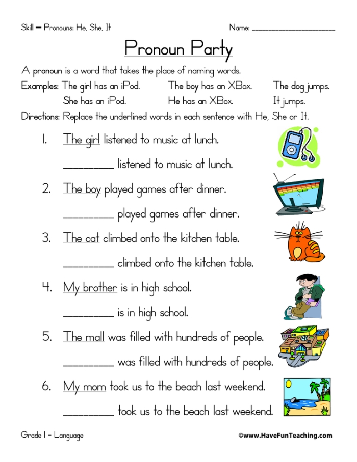 Multiplication worksheet for Fifth Grade Worksheet featuring various pronouns for fifth graders to practice identifying indefinite, possessive, and relative pronouns. All Kinds of Pronouns: Engaging practice worksheet for learning about different types of pronouns.