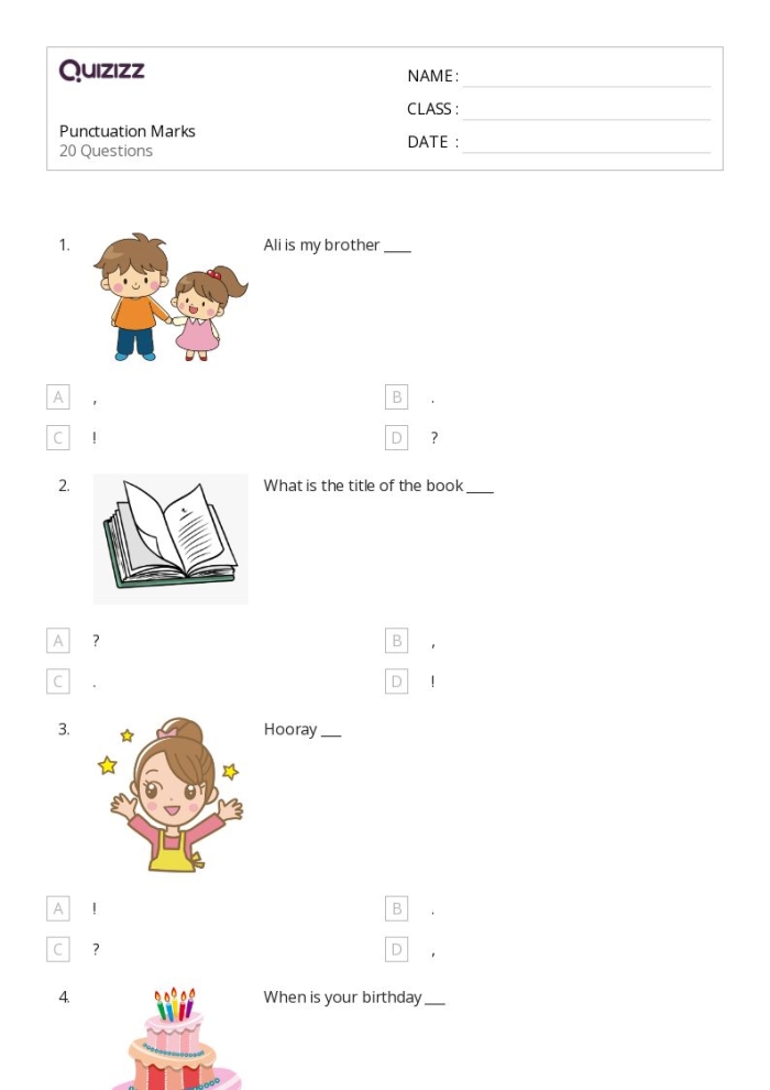 Fifth grade student working on a paragraph rewrite worksheet to practice punctuation and capitalization skills