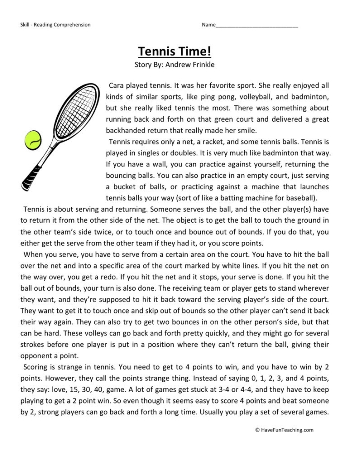 Fifth grade students practicing quick reading comprehension skills on a five-page worksheet activity