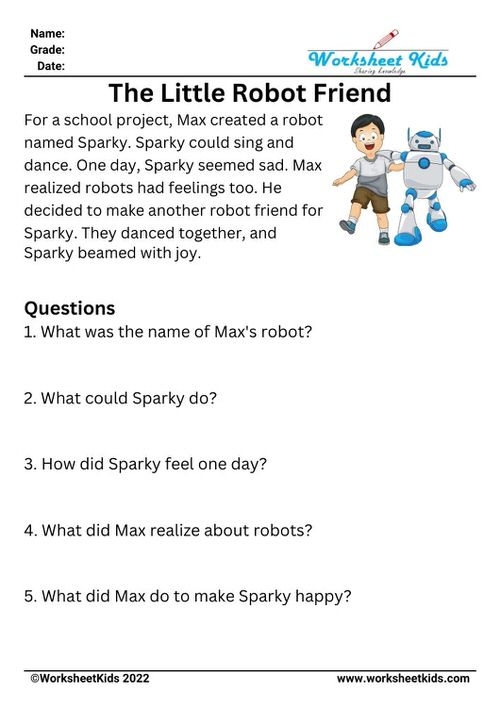 Fifth grade student working on the Think Fast reading comprehension worksheet