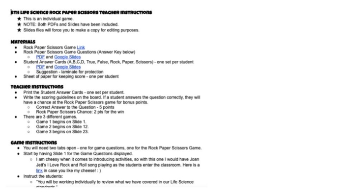 A fifth grade student exploring the mathematical probability of winning a game of Rock Paper Scissors on a worksheet