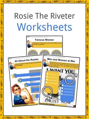Rosie the Riveter Social Studies Worksheet for Grade 5 Lesson 4 Fifth grade student worksheet about Rosie the Riveter and her role in World War II history