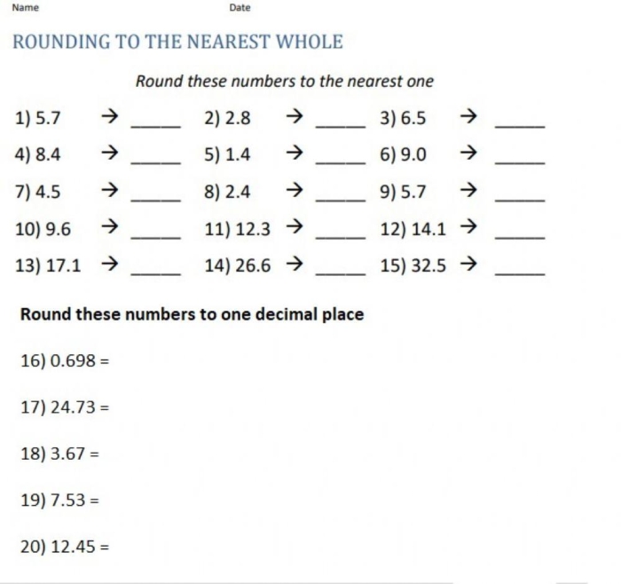Rounding Decimals and Value Comparison Worksheet for Fifth Grade Math Practice 9 Fifth grade student completing a math worksheet on rounding decimals and comparing values