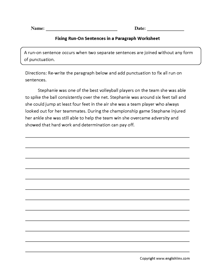 Worksheet featuring exercises on correcting run-on sentences inspired by Shakespeare quotes for fifth graders