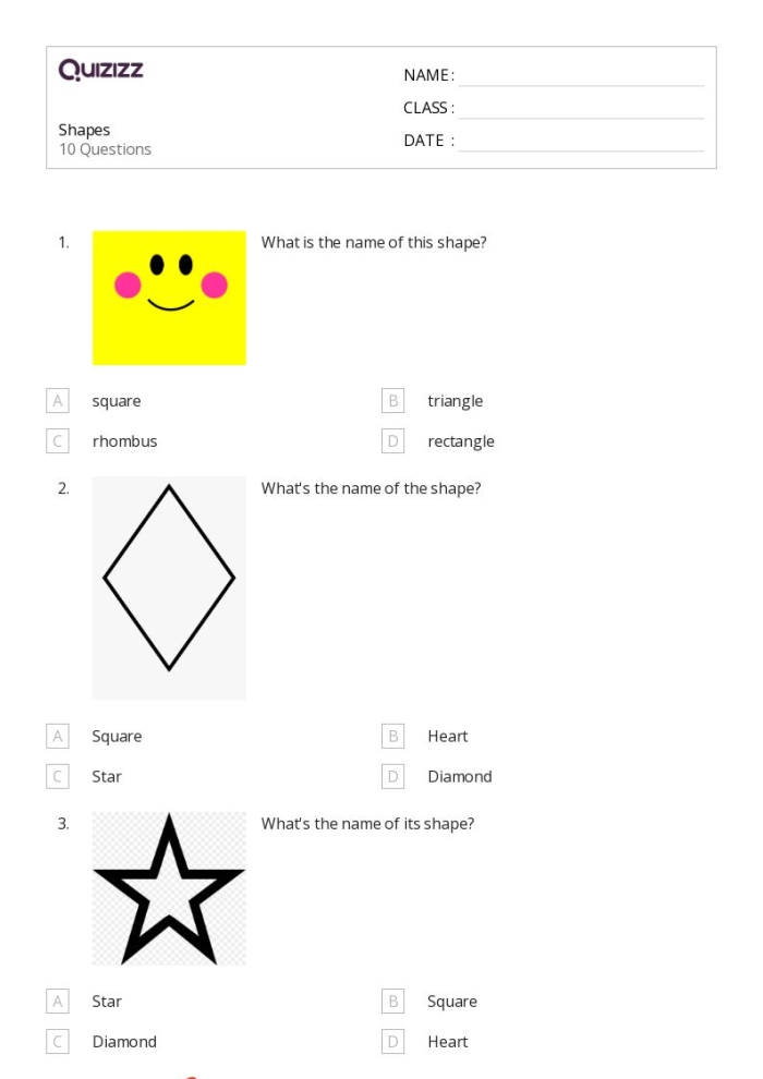 Categorize These Shapes Worksheet 19 for Fifth Grade Geometry Practice A printable worksheet for fifth graders featuring a variety of two-dimensional shapes to classify and categorize.