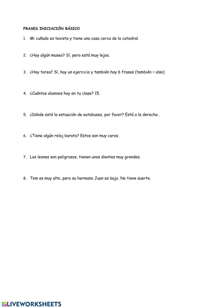 Fifth grade Spanish worksheet featuring animal vocabulary practice exercises for students