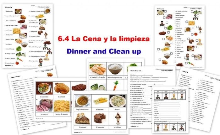 ALT text: Fifth grade students Sam and Paula practicing ordering food in Spanish on a worksheet