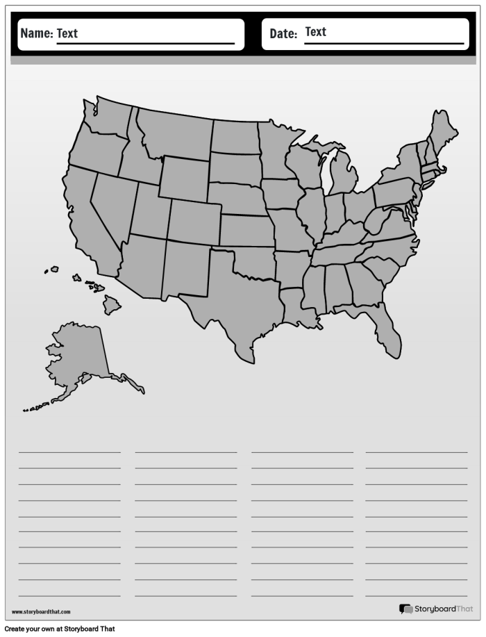 Worksheet for identifying all 50 states in an engaging way for fifth graders