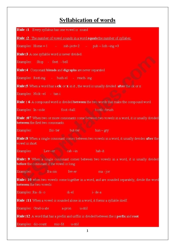 Syllabication Evaluation Worksheet Tenth Edition for Fifth Grade Science Fifth grade student worksheet for evaluating correct syllable division in Earth and Space Science vocabulary