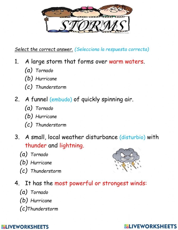 Worksheet on how tornadoes form, designed for fifth-grade algebra students Diagram illustrating the formation of tornadoes for a fifth-grade science worksheet
