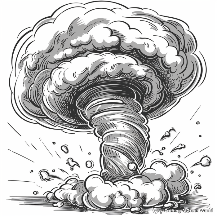 Fifth grade science worksheet exploring the meteorological causes and patterns of tornadoes