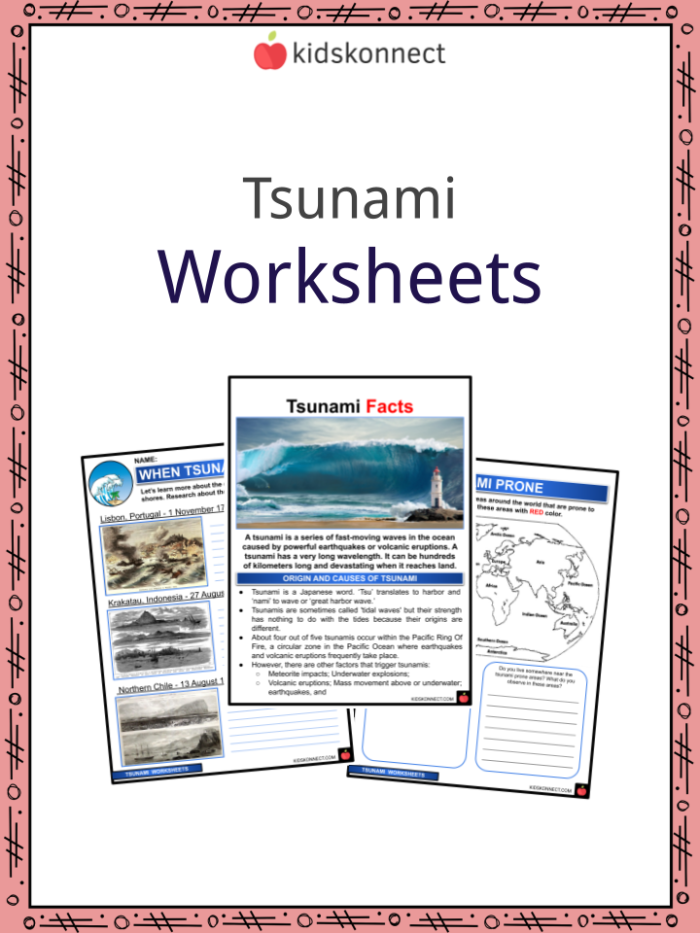 Worksheet exploring tsunami science for fifth graders