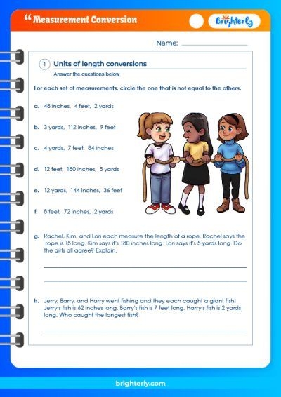 Worksheet for practicing unit conversions in geometry for fifth graders