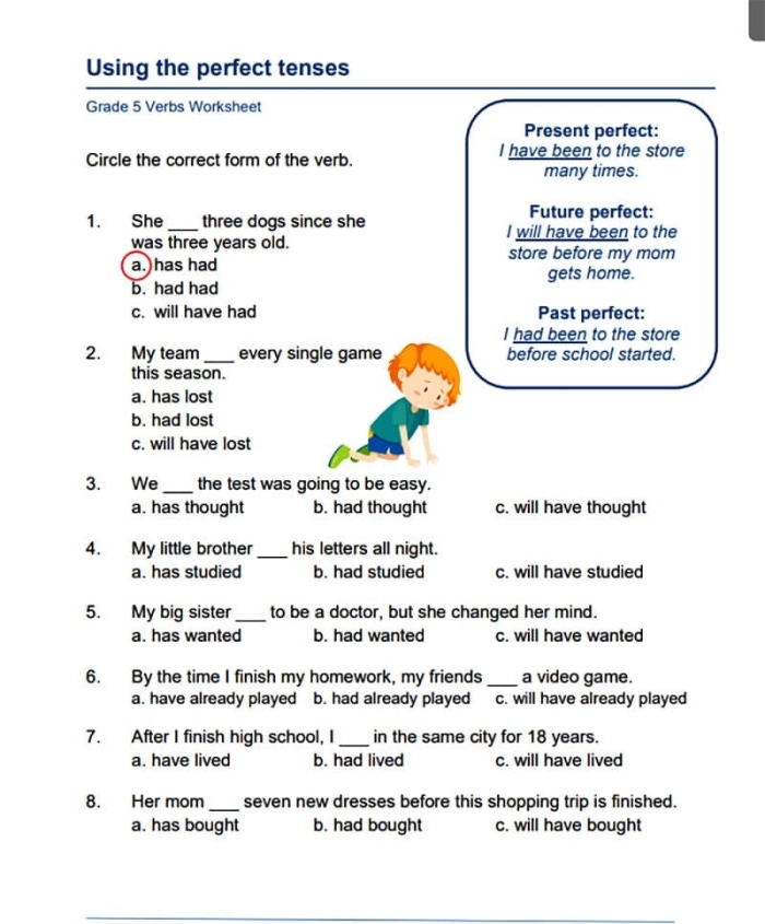 Show What You Know About Verb Tense Activity Sheet for Students Worksheet for assessing fifth graders' knowledge of verb tense