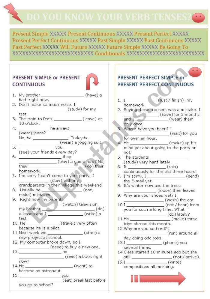 Show What You Know About Verb Tense Worksheet 16 Fifth grade student completing a Show What You Know About Verb Tense worksheet