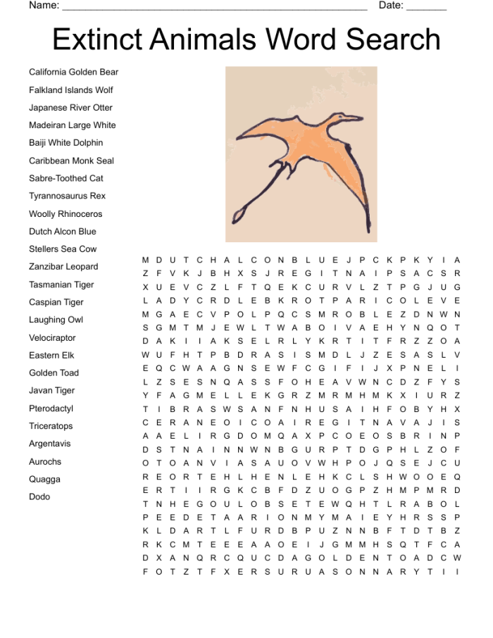 Fifth grade students practicing vocabulary with a Fossils and Extinct Animals Word Search puzzle 22