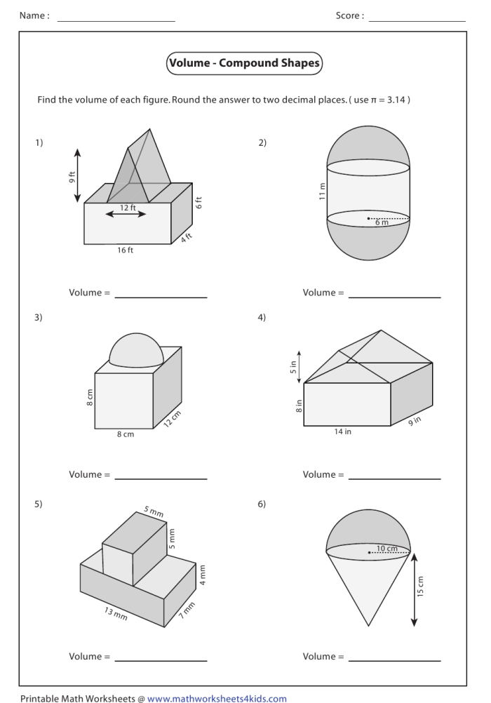 Worksheet for creating shapes and calculating volume of rectangular prisms