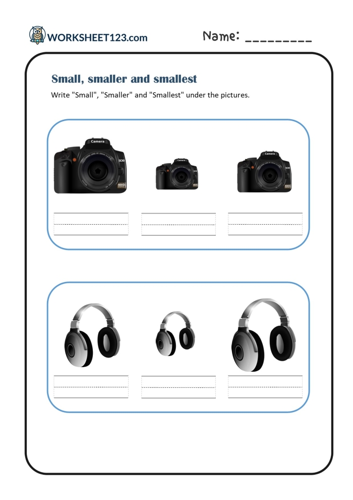 Fifth grade Earth and Space Science worksheet showing three boxes with different dimensions to calculate volume and compare sizes using greater than and less than symbols