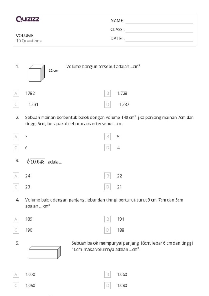 Fifth grade students measuring and comparing container volumes to determine liquid capacity in a science worksheet activity