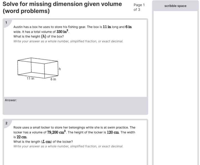 Base, Volume, and Word Problems, Oh My! worksheet for fifth graders Worksheet featuring geometry word problems for calculating volume