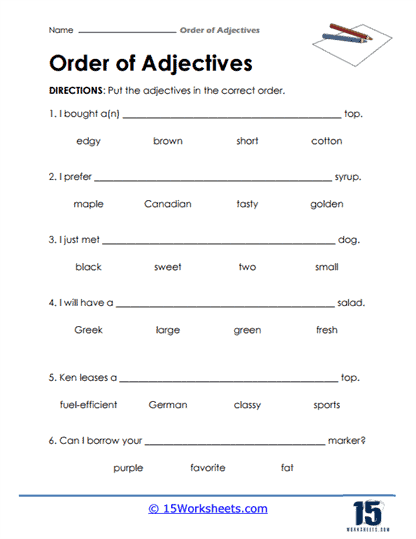 Adding Adjectives Worksheet Number Nine for Fifth Grade Students Fifth grade worksheet featuring a western theme to help students practice adding adjectives to a paragraph.
