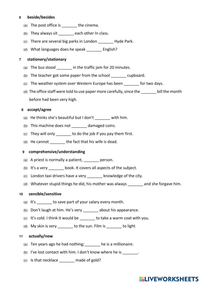 Pairing Up Words Addition Exercise Sheet Five Fifth grade student worksheet for practicing contractions and hyphenated compound words