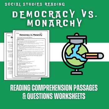 Fifth grade history worksheet comparing the systems of democracy and monarchy
