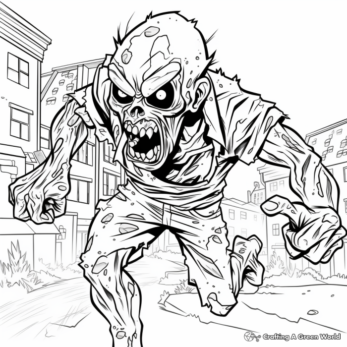 Worksheet featuring a fun zombie theme to teach fifth graders about the human brain