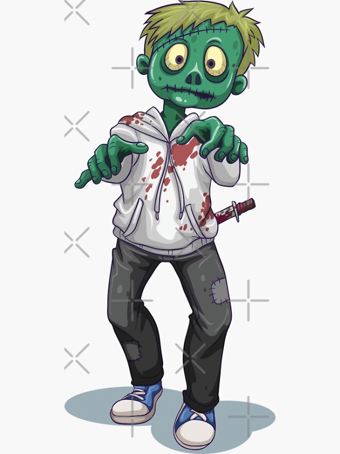 Worksheet depicting zombies and the human brain for educational purposes