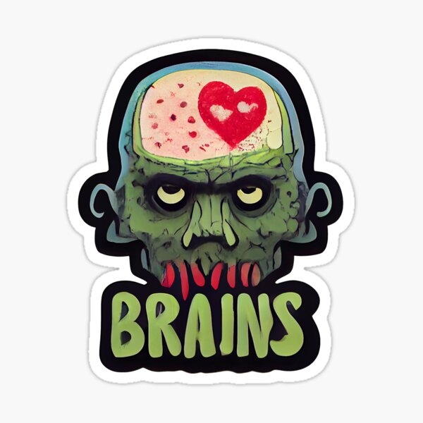Educational worksheet about human brain anatomy featuring a fun zombie theme for fifth grade students