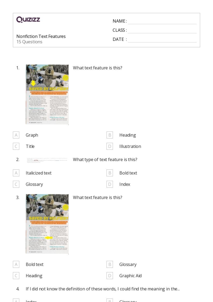 Fifth grade nonfiction reading worksheet about zoo animals and informational text analysis