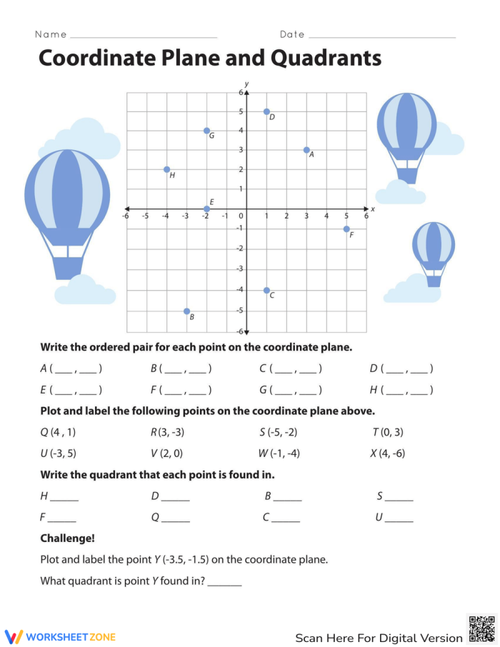 Fifth grade students solving coordinate plane word problems using first quadrant graph interpretation