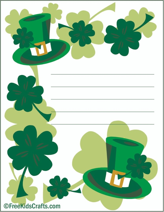 A fifth grade student uses a creative worksheet to learn the rules of limerick poetry for St. Patrick Day.