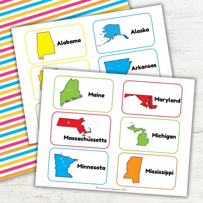 Fifth grade students practicing alphabetical order skills with a 50 states worksheet