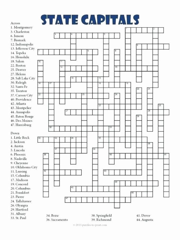 Fifth grade student completing a matching worksheet to identify state capitals for all 50 U.S. states