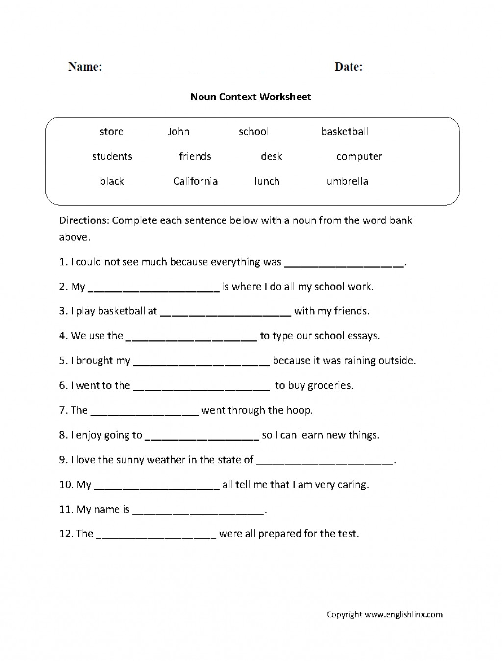 Fifth grade student filling out a Using Context Clues worksheet about integers and rational numbers