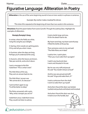 Third-grade students engaging with a figurative language practice worksheet to recognize similes, metaphors, and personification. Worksheet image showcasing figurative language activities for reading comprehension.
