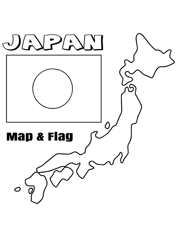Fill-in-the-blank map of Japan for educational use in geography worksheets